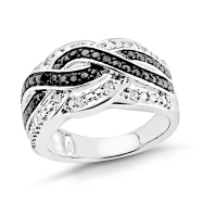 Black & White Diamond Swirl Ring
